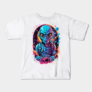 Alien Manipulating Cosmic Energy Kids T-Shirt